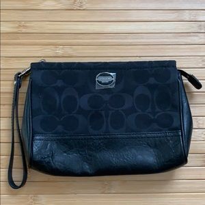 Black Coach Signature Wristlet Clutch